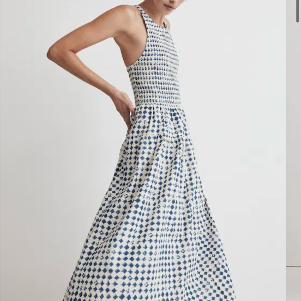 NWOT Madewell Shibori Print Halter Midi Dress